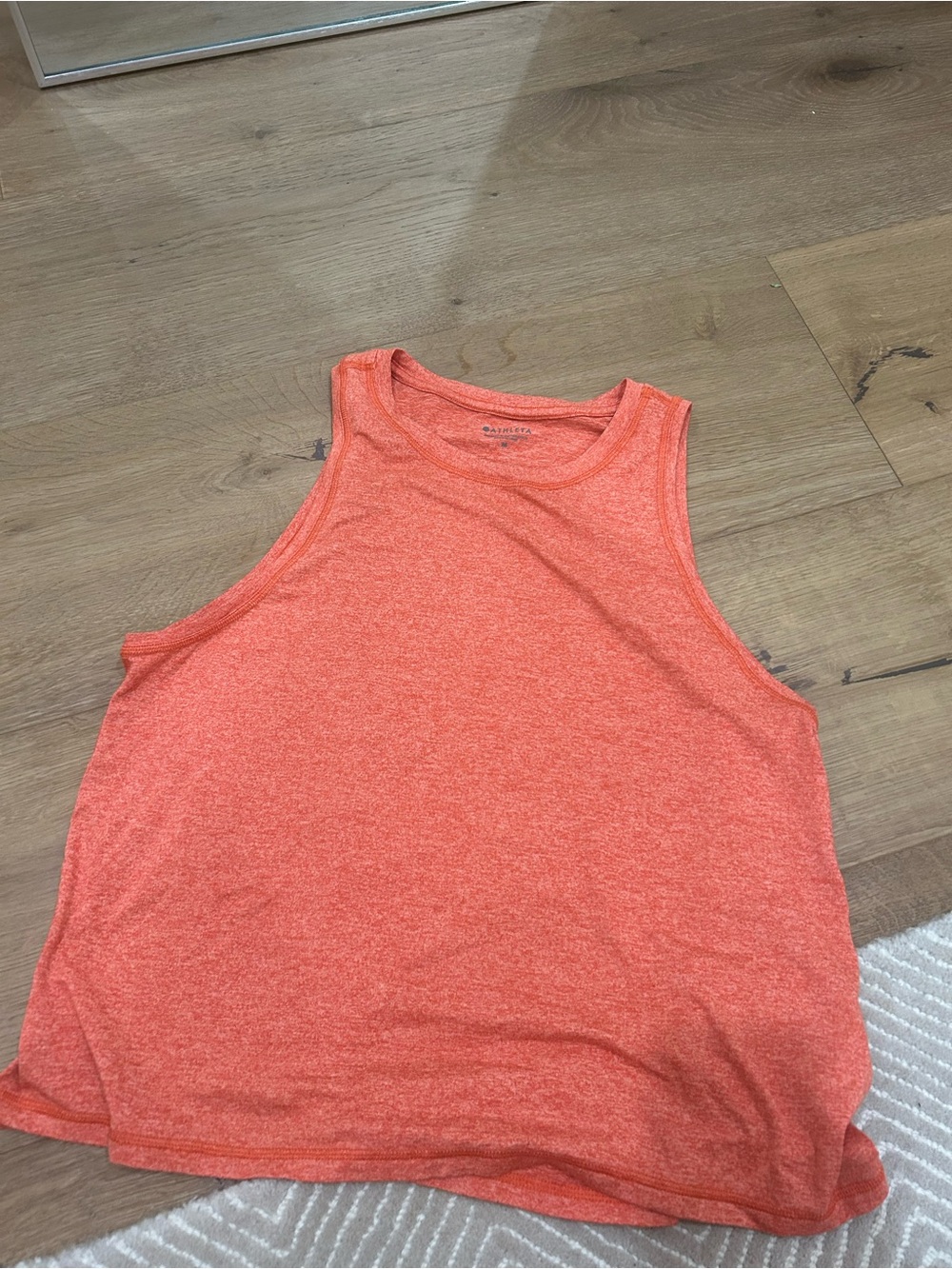 Athleta Coral Heather Space-Dye Crew Tank
